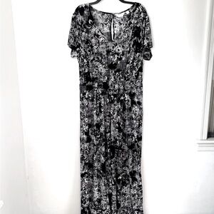 Mlle Gabrielle Black Rose Wide Leg Jumpsuit